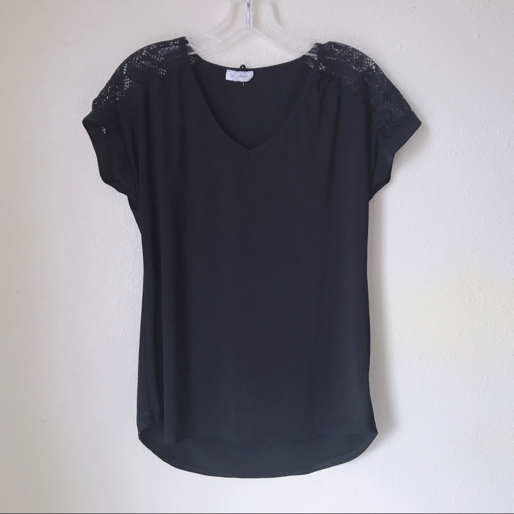 Blu planet lace cold shoulder top